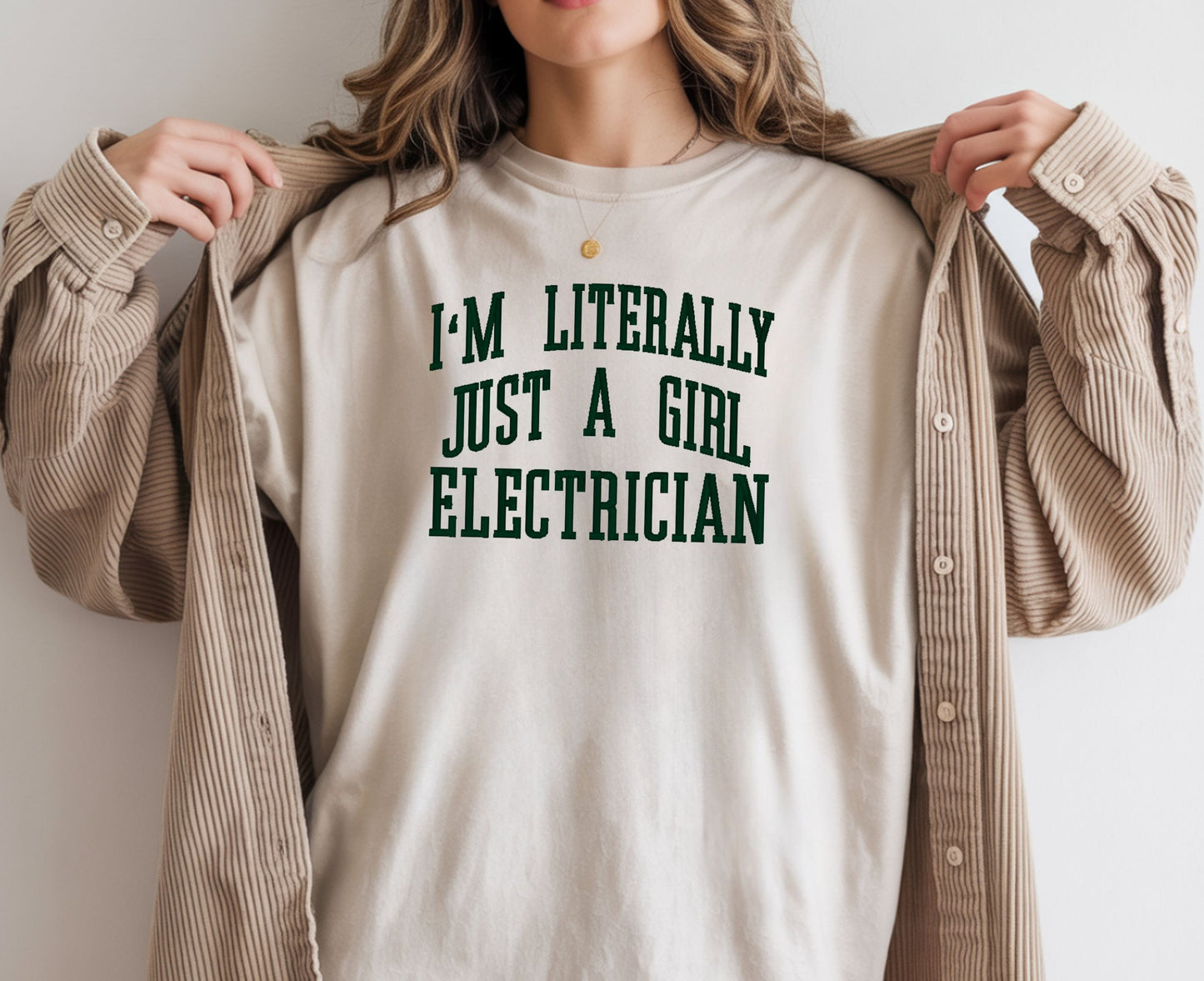 Literally Just A Girl Electrician Embroidered Hoodie