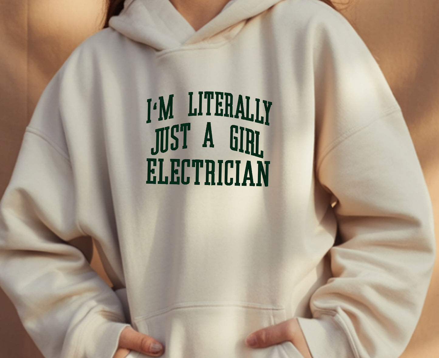 Literally Just A Girl Electrician Embroidered Hoodie