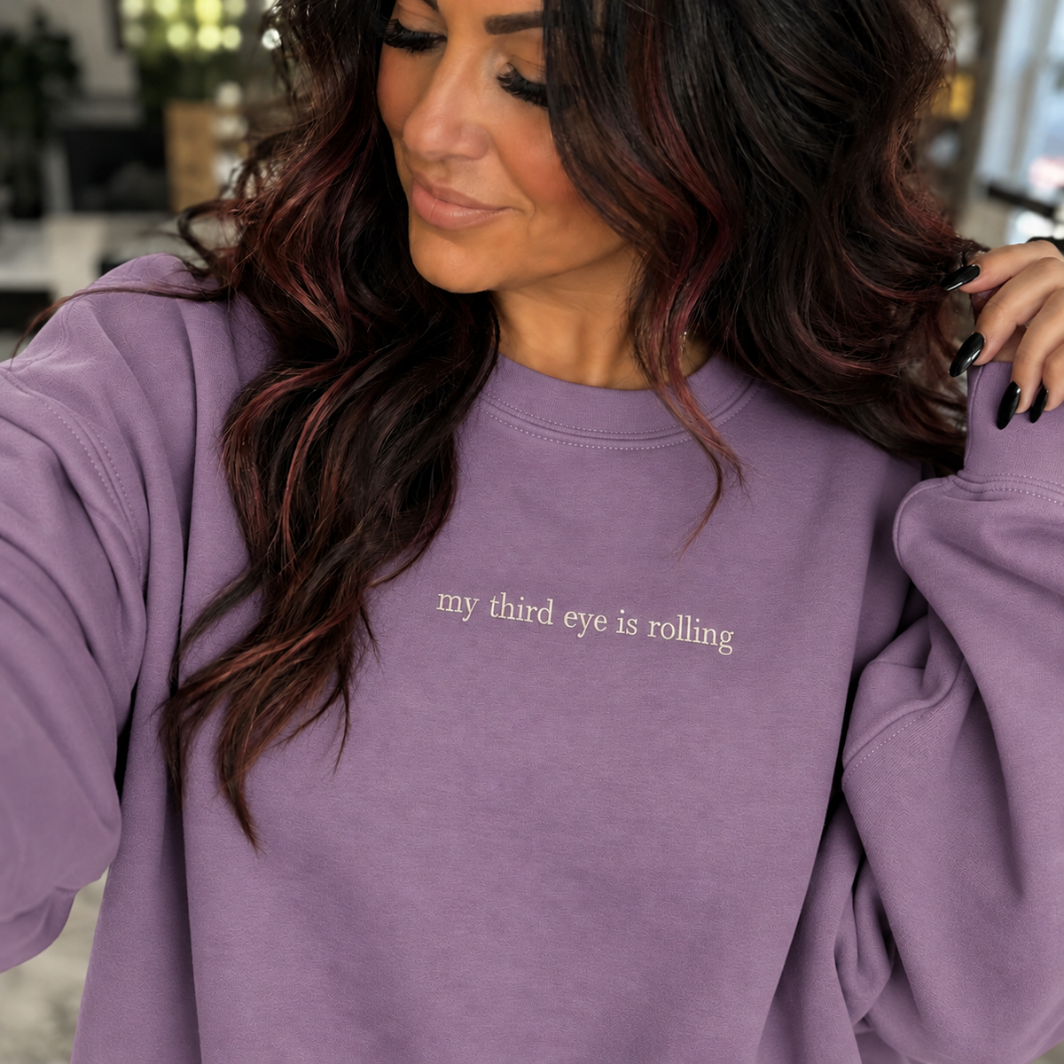 My Third Eye Is Rolling Embroidered Sweatshirt